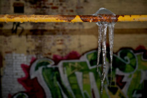 frozen water on pipe