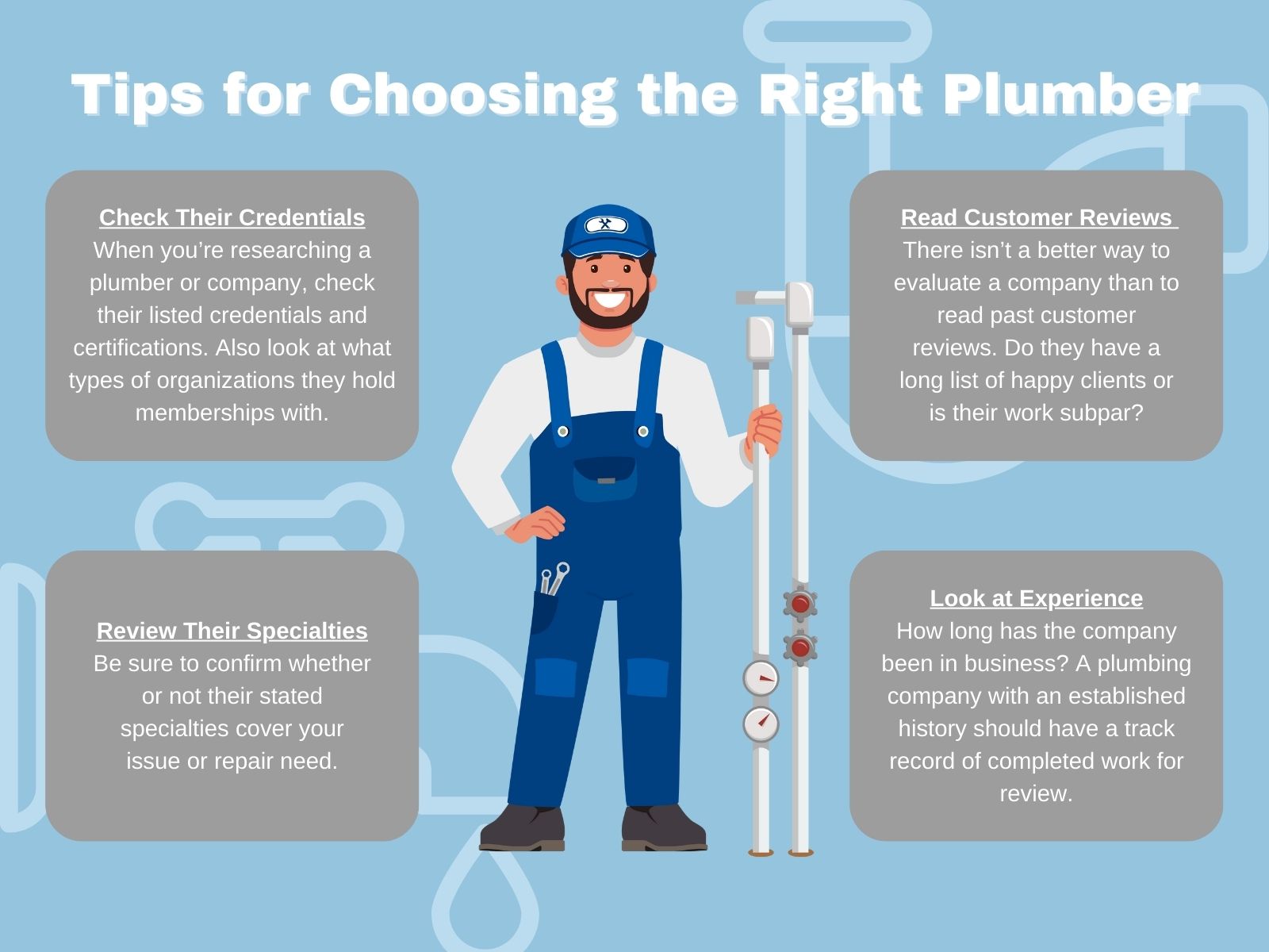 original infographic on tips for choosing the right plumber