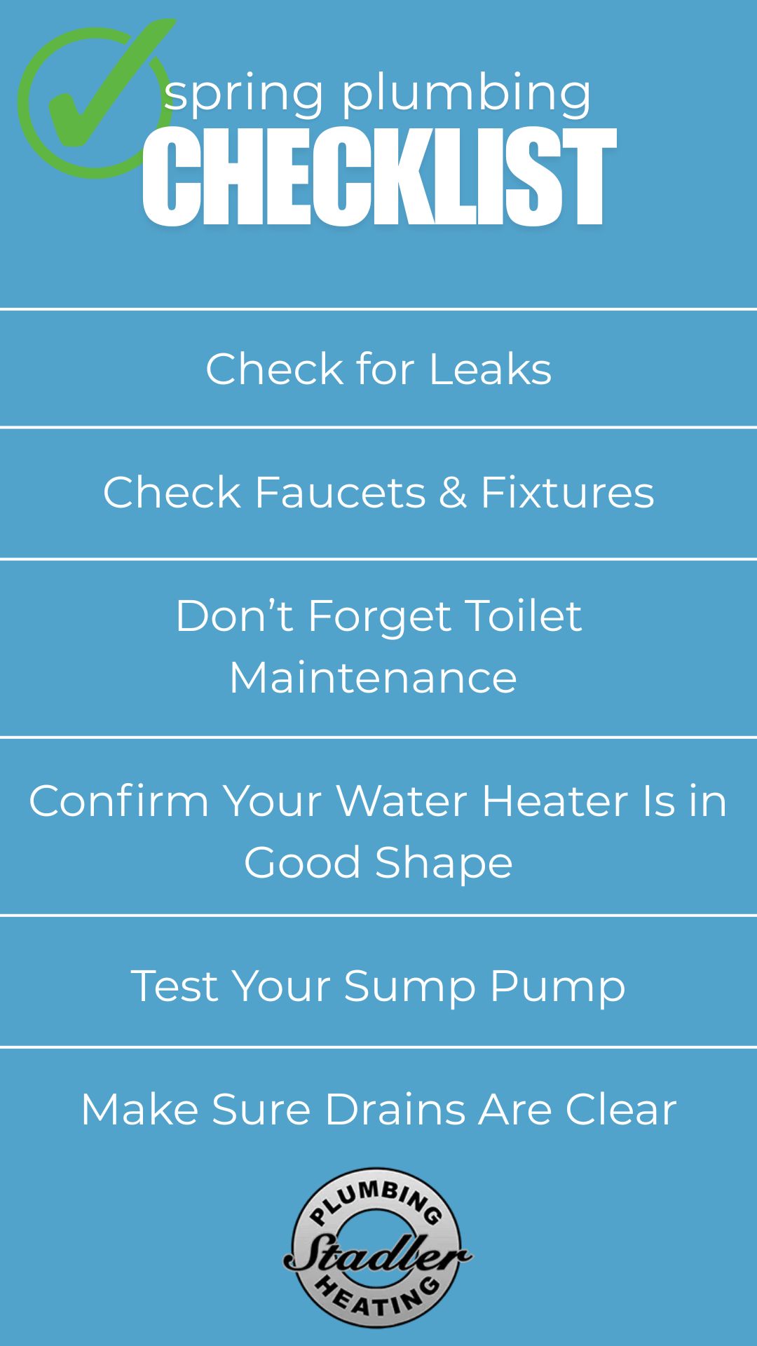 original infographic detailing spring plumbing checklist items