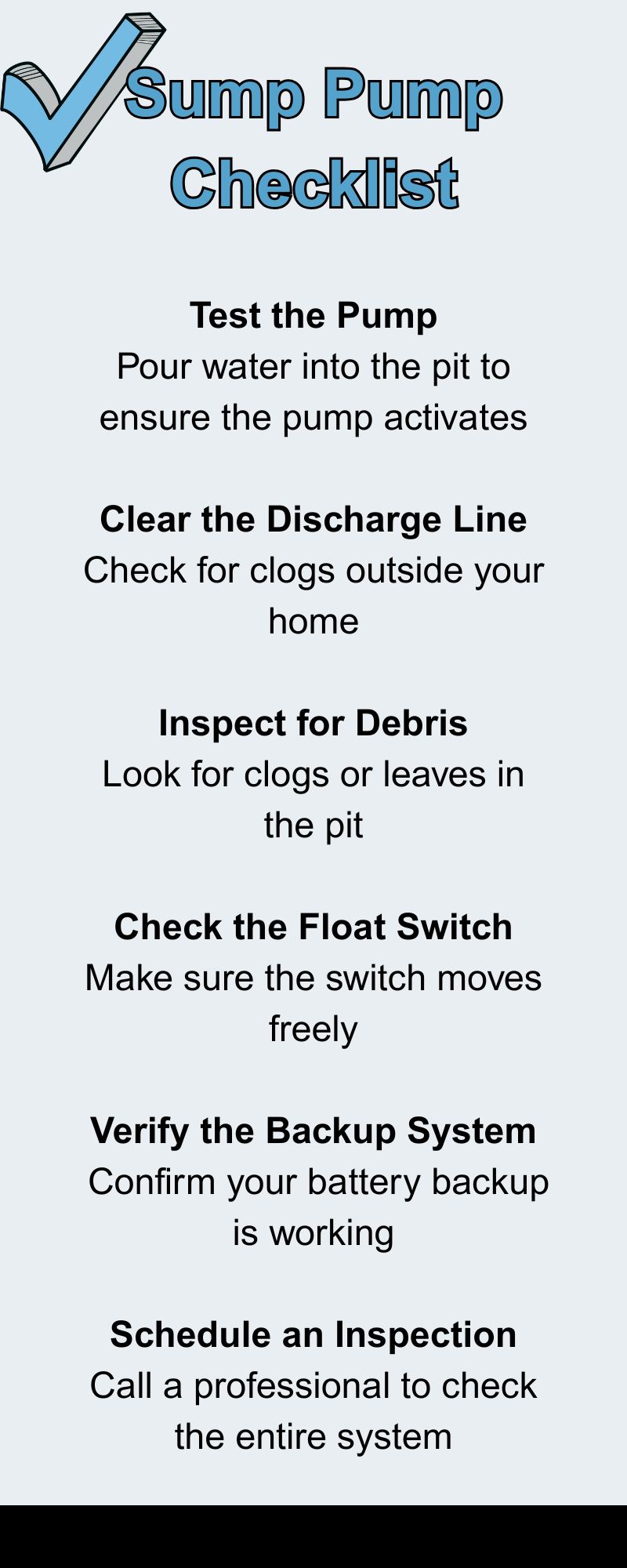 original infographic detailing sump pump prep list
